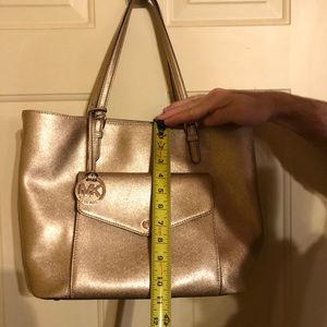 Gold Michael Kors Shoulder Tote
